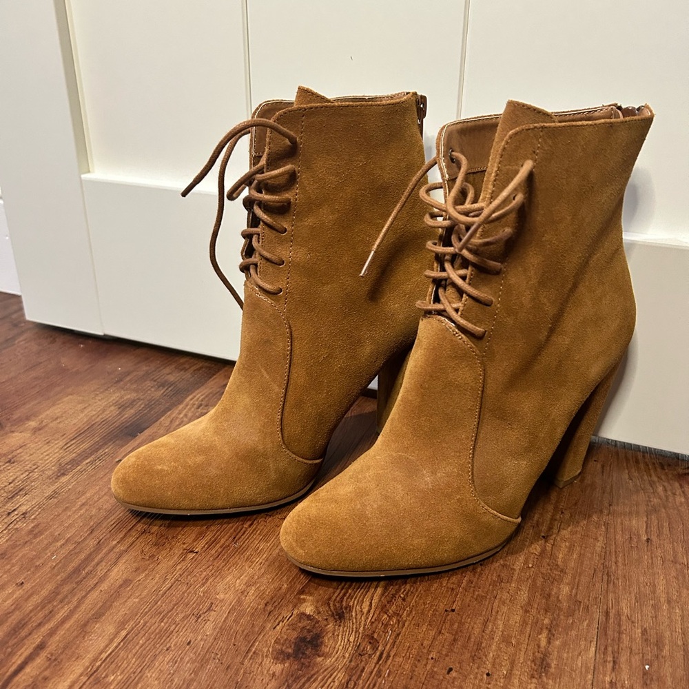 Steve Madden Tan Suede Ankle Booties
